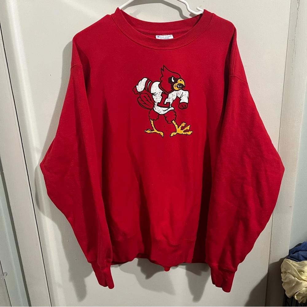 Champions Reverse Weave Louisville Cardinals Sweatshirt Size XL